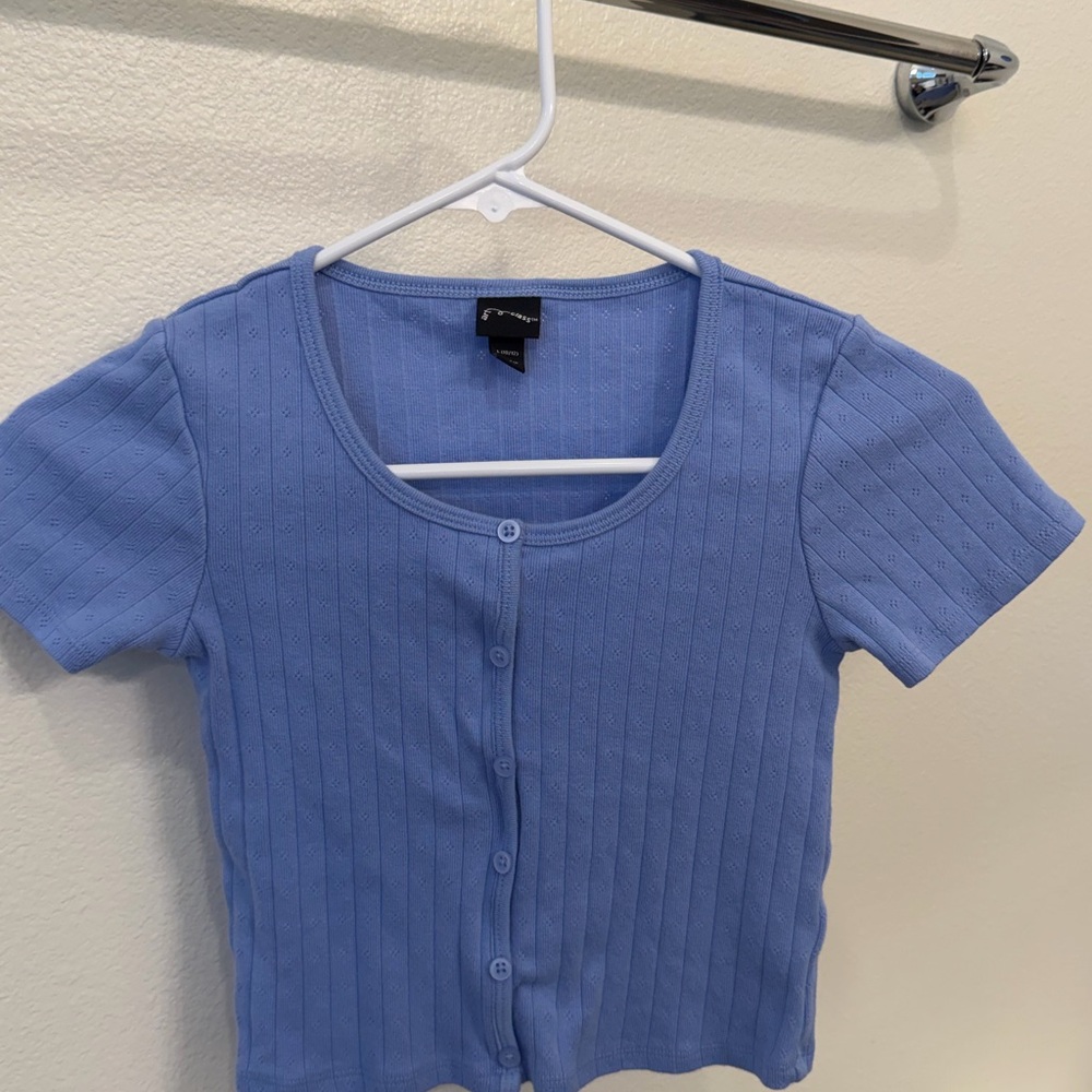 Art Class Blue Button-Down Girl’s Shirt